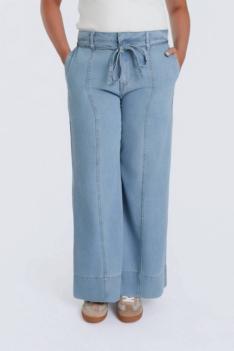 NEW AARON & AMBER sunwashed wide-leg pants in blue